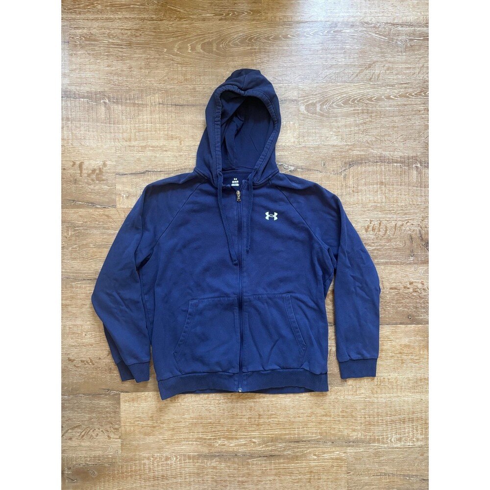 UNDER ARMOUR Men’s Rival Cotton Full Zip Hoodie Navy Blue L
